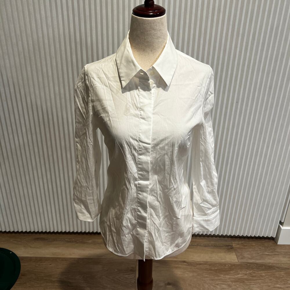 COS Women's Button Up Shirt Size 4 In White